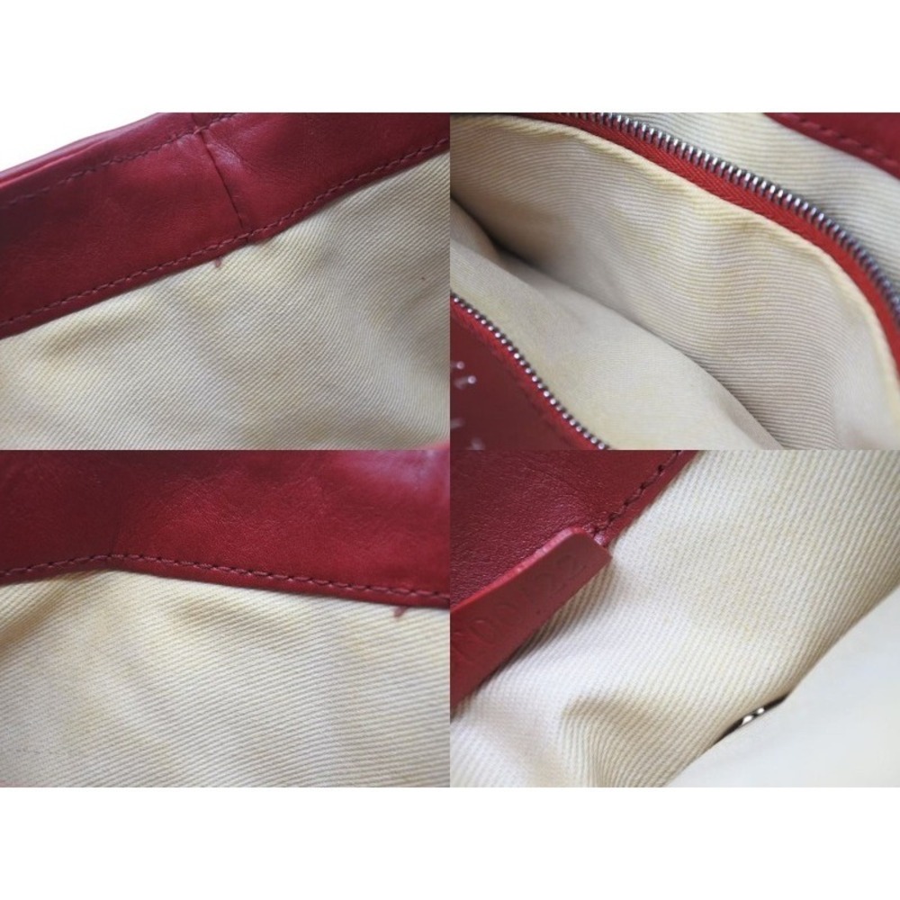 CELINE One Shoulder Hobo Bag World Cup Commemorative Leather White Brown Red - Picture 9 of 9